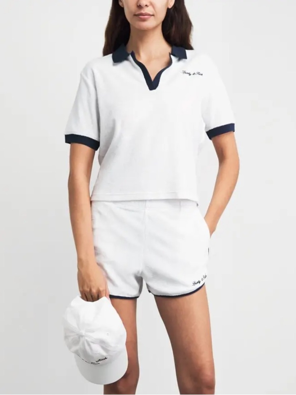 Sporty & Rich Terry Cloth Polo Top